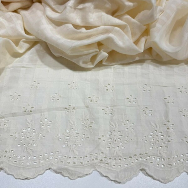 CAMBRAIA BAUNILHA BORDADA - 100%ALGODÃO