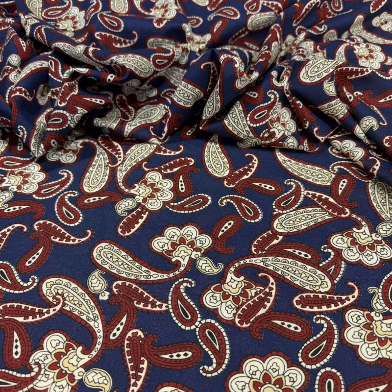CAMBRAIA DE ALGODÃO - PAISLEY MARINHO CAMBRAIA DE ALGODÃO - PAISLEY MARINHO