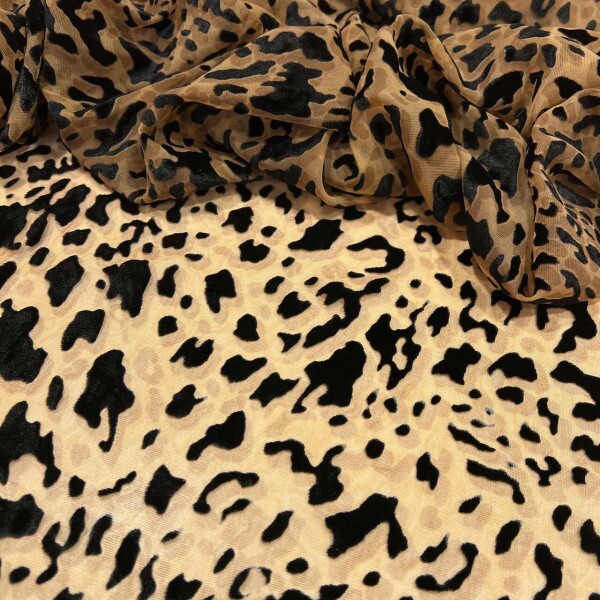 CHIFFON DEVORÊ DE VELUDO - ANIMAL PRINT