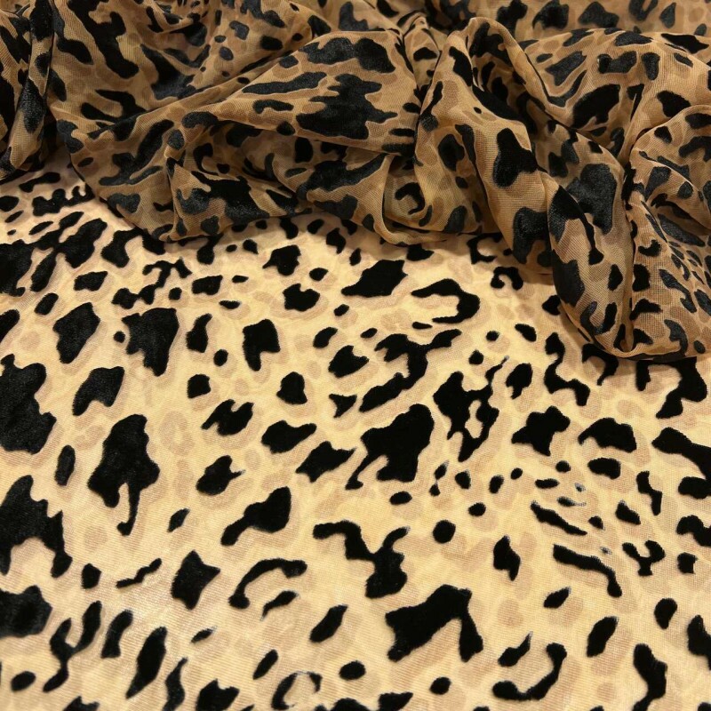 CHIFFON DEVORÊ DE VELUDO - ANIMAL PRINT