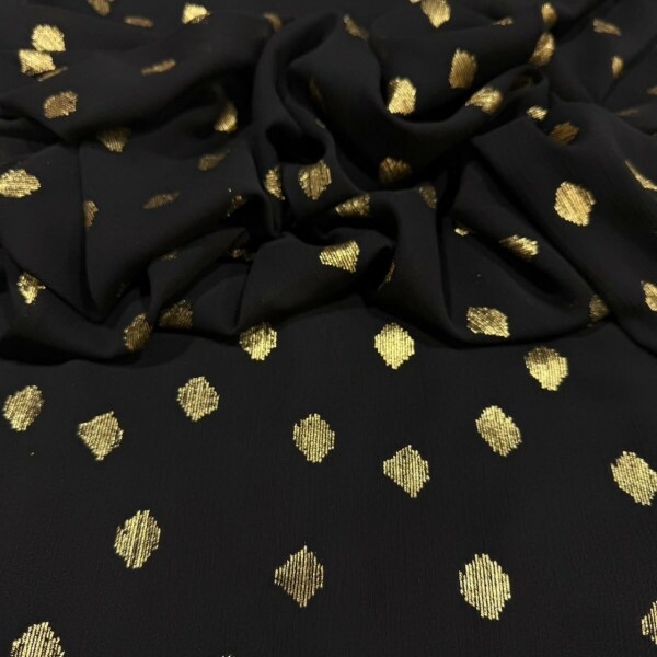 CHIFFON FILETADO DE LUREX DOURADO CHIFFON FILETADO DE LUREX DOURADO