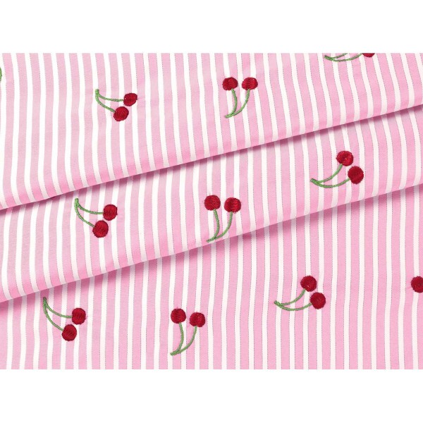 PRÉ VENDA - TRICOLINE BORDADA CHERRY ROSA PRÉ VENDA - TRICOLINE BORDADA CHERRY ROSA