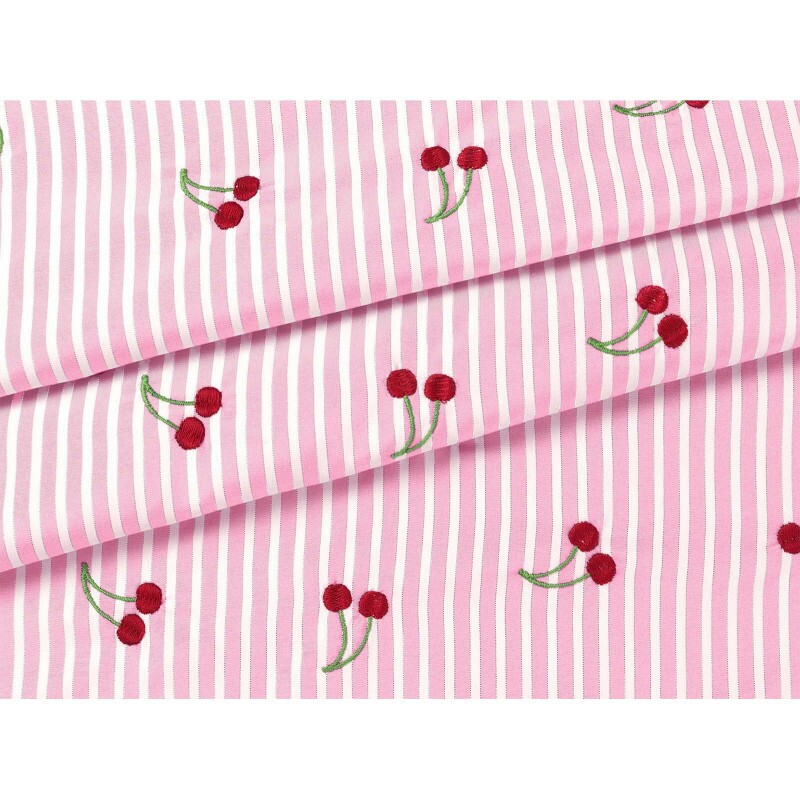 PRÉ VENDA - TRICOLINE BORDADA CHERRY ROSA PRÉ VENDA - TRICOLINE BORDADA CHERRY ROSA