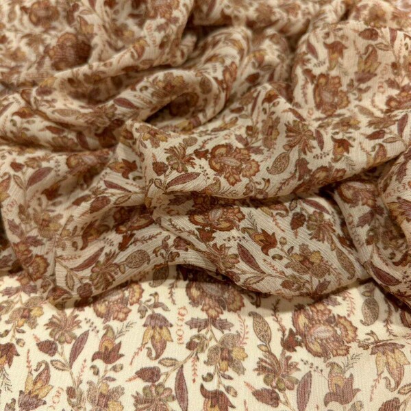 CHIFFON DE VISCOSE - STYLE BOHO OCRE CHIFFON DE VISCOSE - STYLE BOHO OCRE