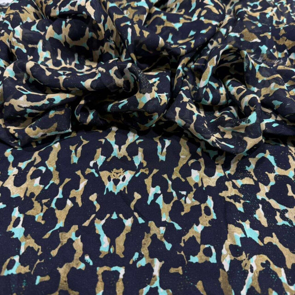 GEORGETTE DE VISCOSE - ANIMAL PRINT ESTILIZADO
