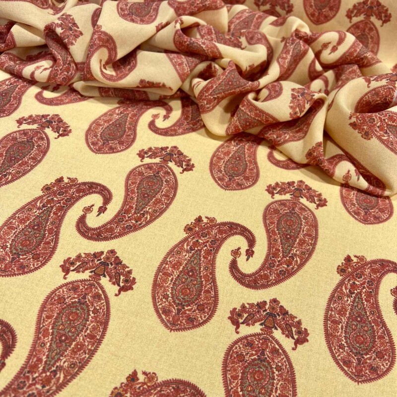 GEORGETTE DE VISCOSE -  PAISLEY COMPOSÊ MÉDIO