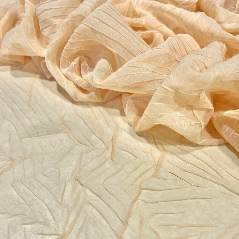 CHIFFON PLISSADO - AMARELO MANTEIGA