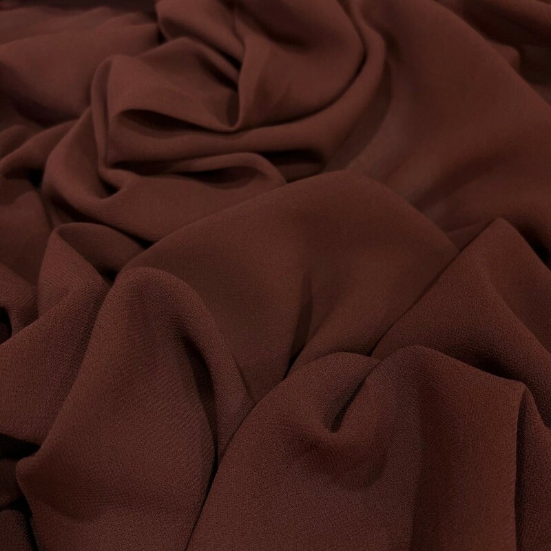 GEORGETTE DE VISCOSE - MARROM