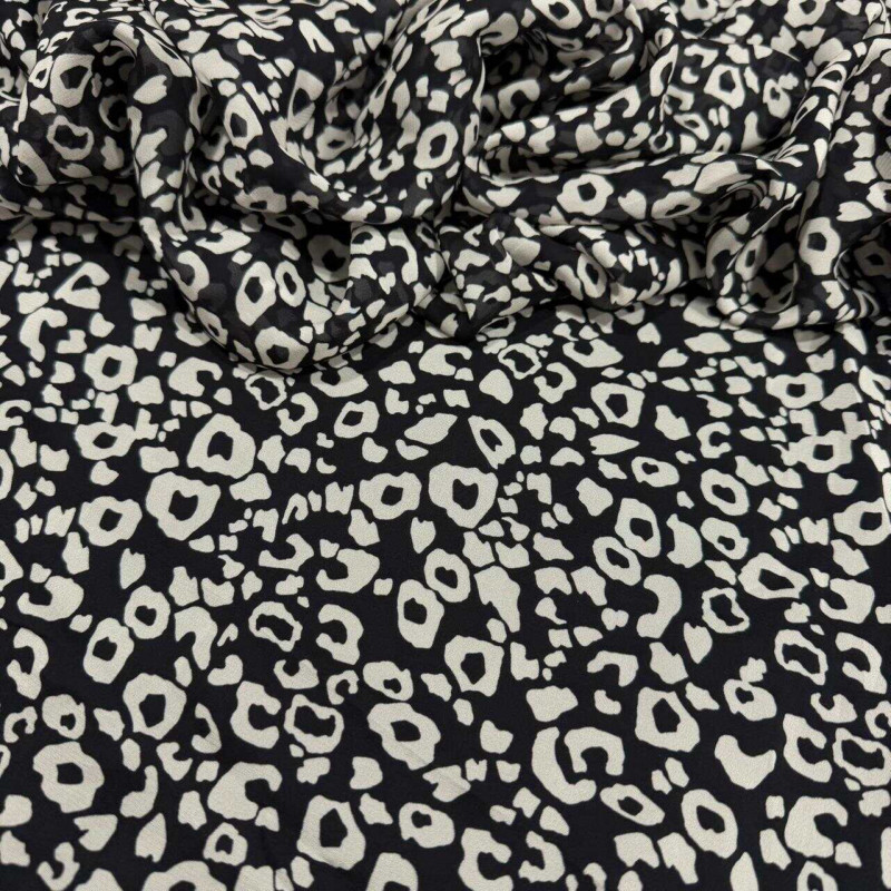 GEORGETTE DE VISCOSE - ANIMAL PRINT P&B GEORGETTE DE VISCOSE - ANIMAL PRINT P&B