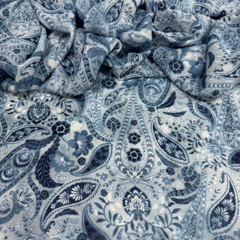 GEORGETTE DE VISCOSE - PAISLEY AZUL GEORGETTE DE VISCOSE - PAISLEY AZUL