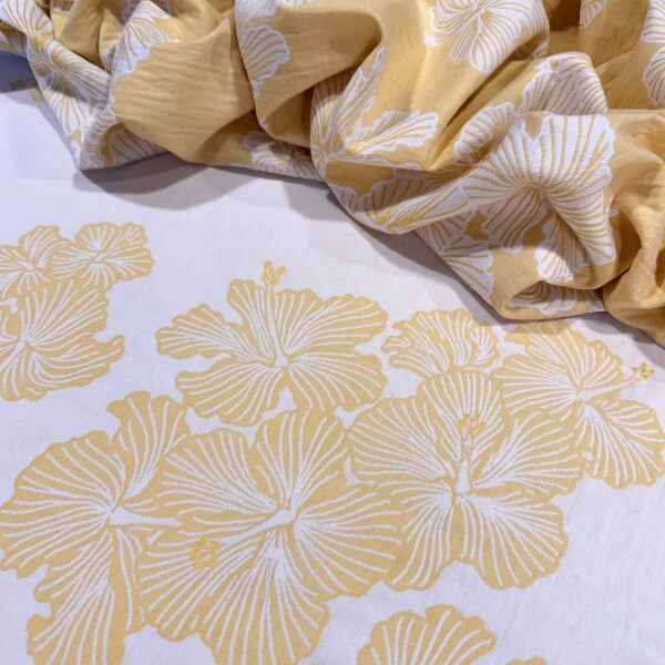 JACQUARD HIBISCO - AMARELO PASTEL JACQUARD HIBISCO - AMARELO PASTEL