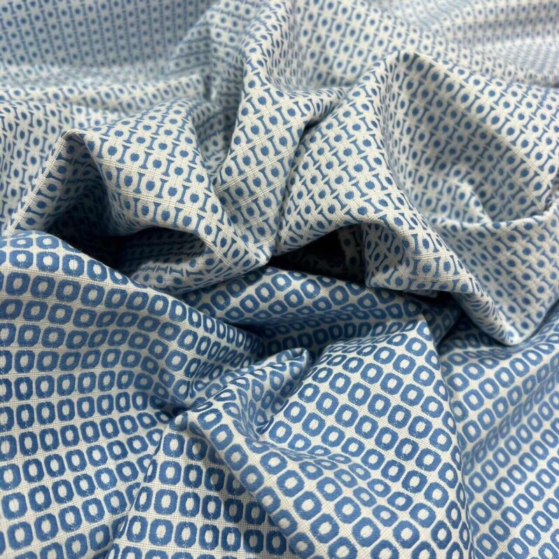 JACQUARD DE ALGODÃO DUPLA FACE - AZUL