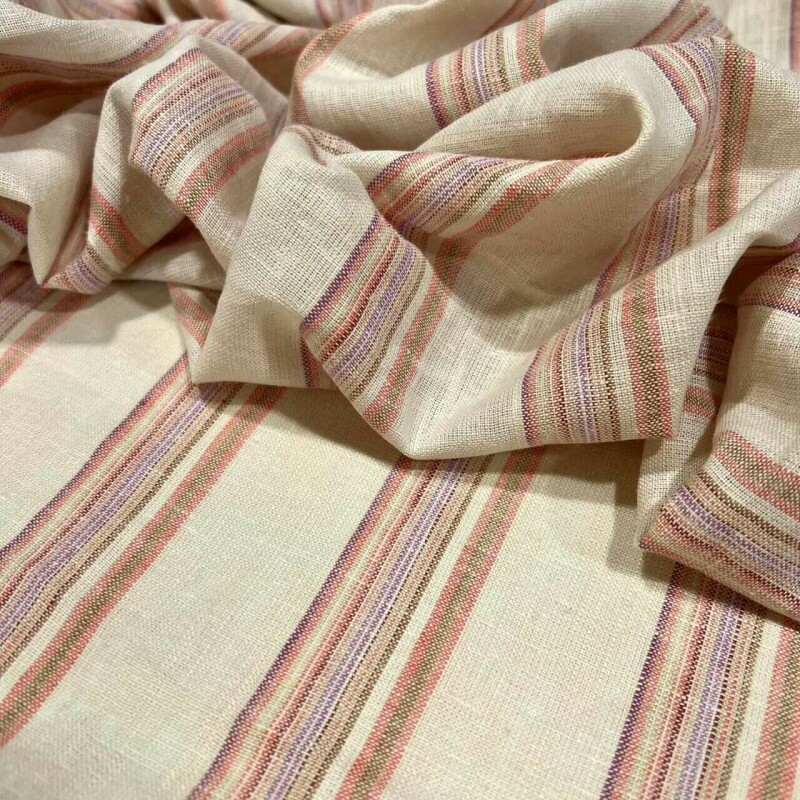 CAMBRAIA DE LINHO LISTRADA - FIO TINTO