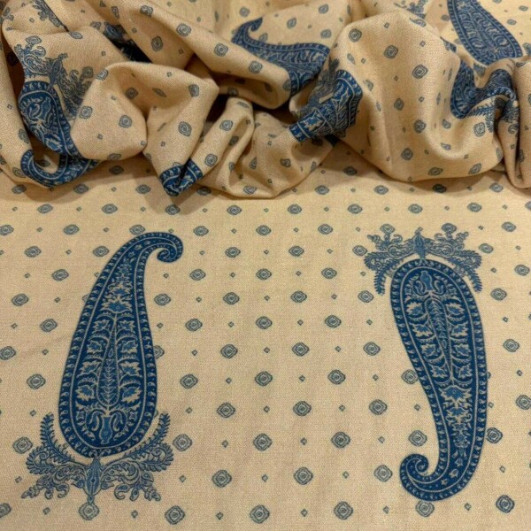 LINHO MISTO - PAISLEY AZUL LINHO MISTO - PAISLEY AZUL