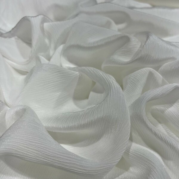 CHIFFON DE SEDA PLISSADO - OFF WHITE