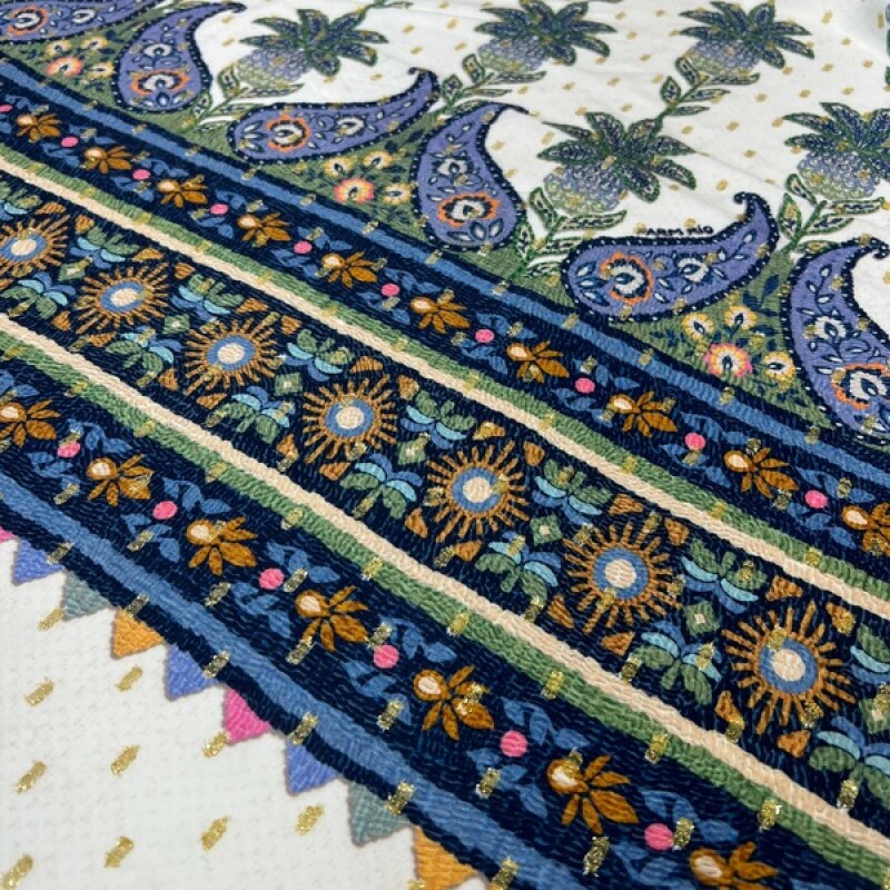VISCOSE BARRADO ÚNICO - FLOCADA DE LUREX