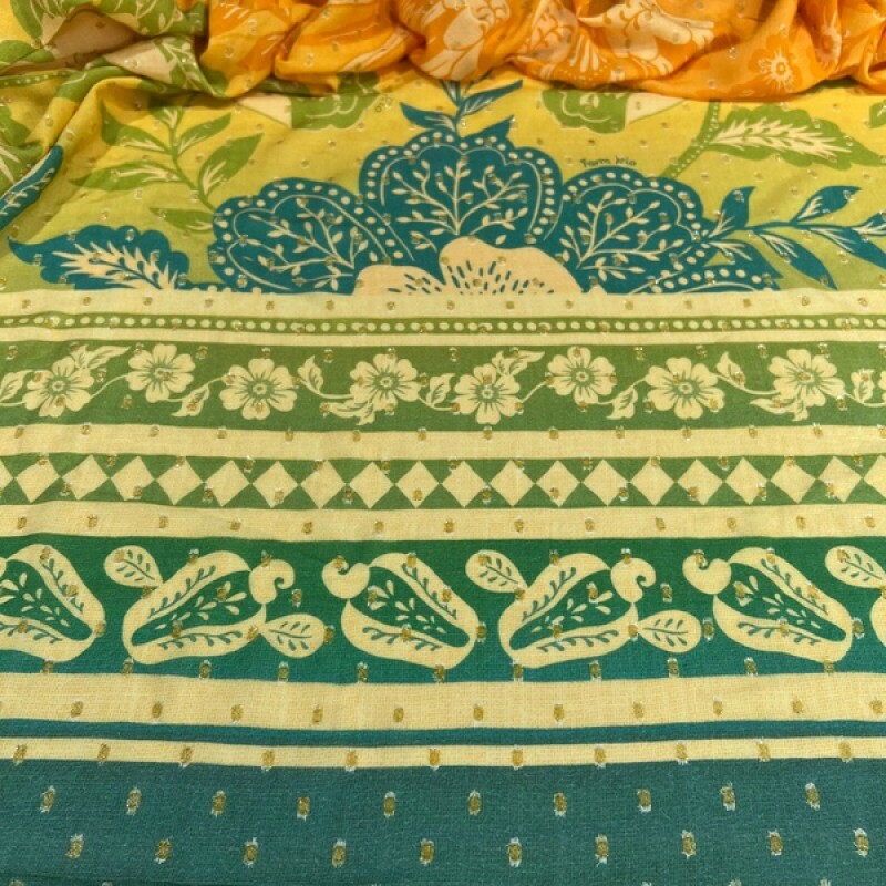 VISCOSE BARRADO COLORIDO - FILETADO DE LUREX