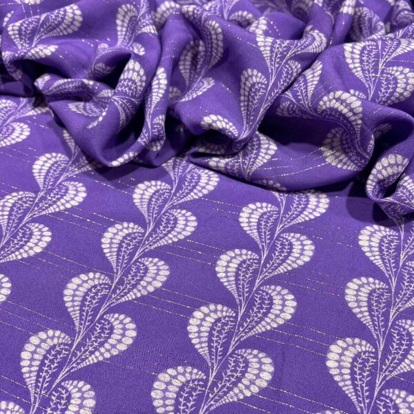 VISCOSE PAISLEY MALVA - FILETADO DE LUREX