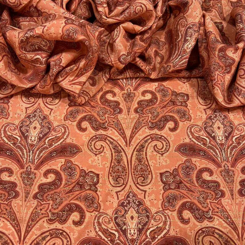 CORTE ÚNICO 1,20mt VISCOSE PAISLEY - FILETADO DE LUREX